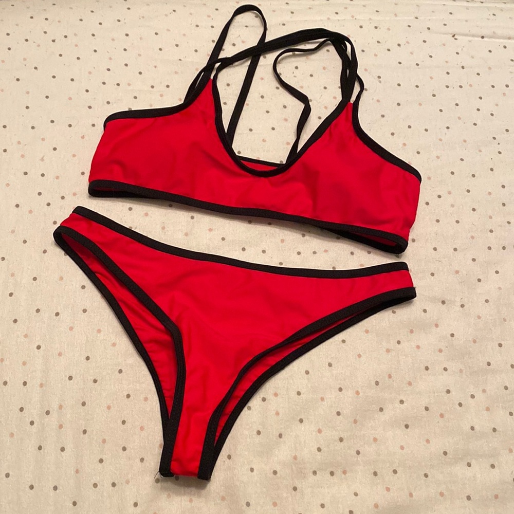 Red & Black Shein Bikini